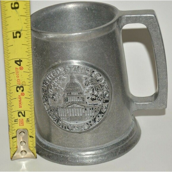 Vintage Solid 1970s Pewter WASHINGTON DC US Capitol Old Beer Mug Stein RARE - Picture 5 of 6
